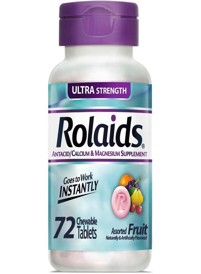 Rolaids Ultra Strenght Chewable Tablets Assorted Fruit - 72 Ct, Pack of 2 - Image 1